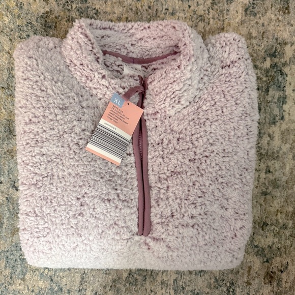 NWT Serra Ladies Sherpa Quarter Zip Pullover Purple Cozy Fleece Size XL - Picture 1 of 4